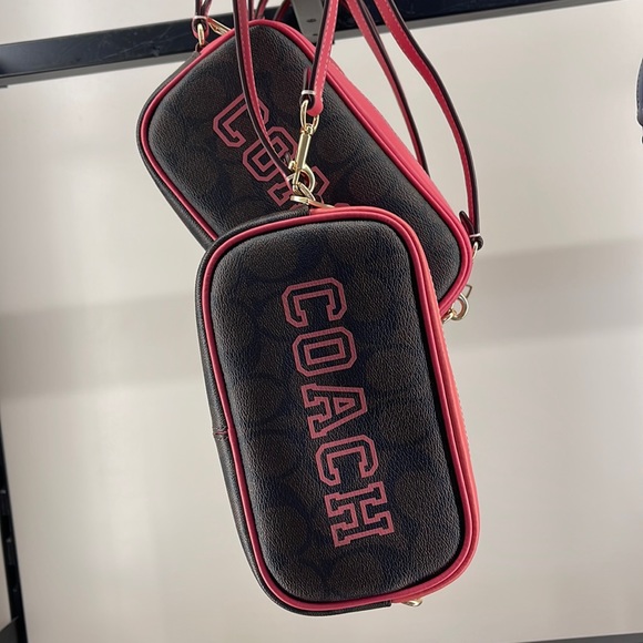 Coach Jamie Wristlet In Signature Canvas With Varsity Motif
IM/Brown/Watermelon - Picture 2 of 16